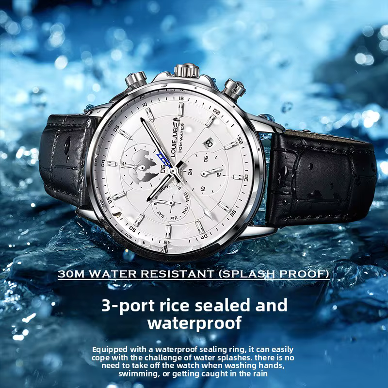Montre automatique à remontage automatique pour homme, en acier inoxydable, nouvelle, avec affichage du mois et de la date, luminescente, étanche, tourbillon