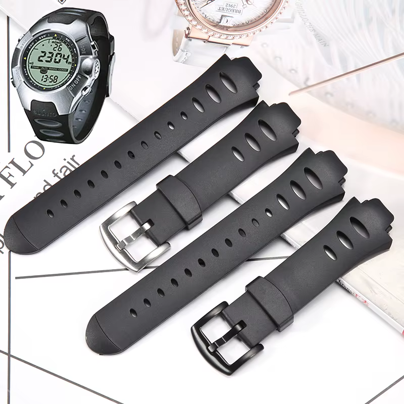 Bracelet de montre en caoutchouc pour Suunto Observer X6 HRM DEC19 P45