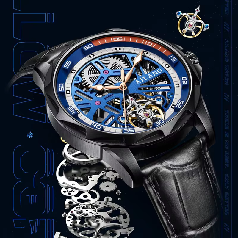 Montre en verre incurvé durable 8206 AILANG