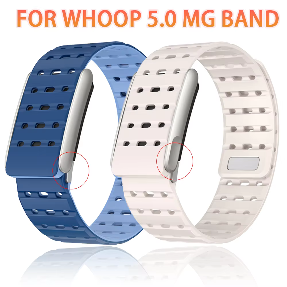 Bracelet en silicone à tête métallique pour Whoop 5.0