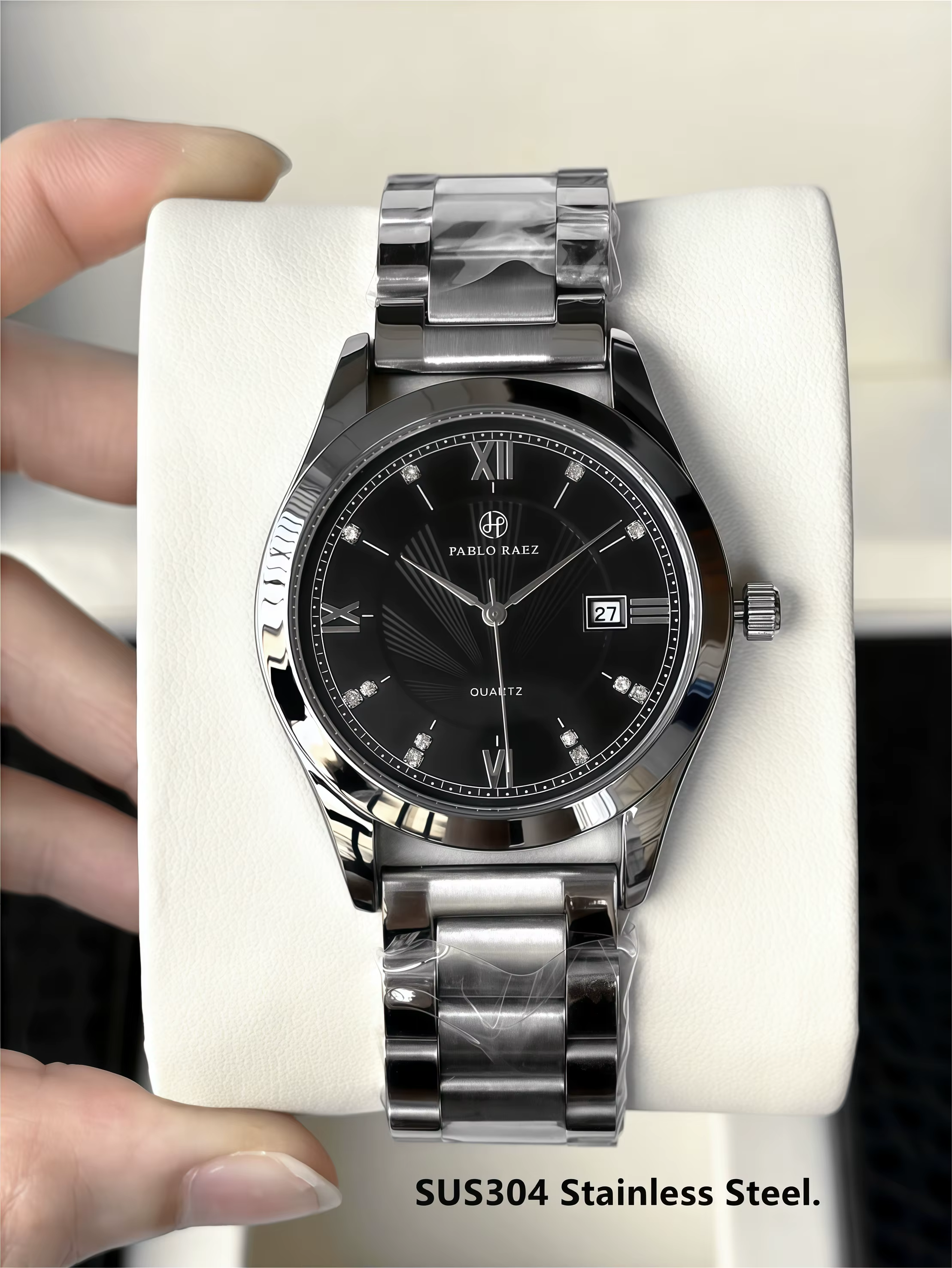 PABLO RAEZ vraies Photos marque de luxe montres pour hommes étanche lumineux Date montre en acier inoxydable mode Quartz homme montre-bracelet
