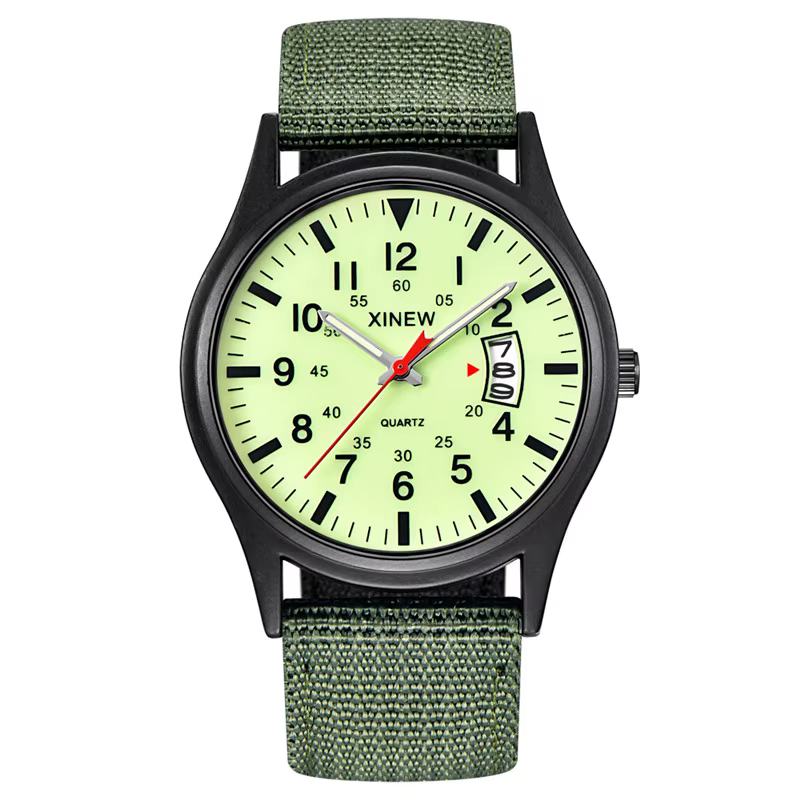 Original XINEW marque montres pour hommes mode bracelet en Nylon militaire sport Date montre à Quartz Erkek Barato Saat Relogio Masculino