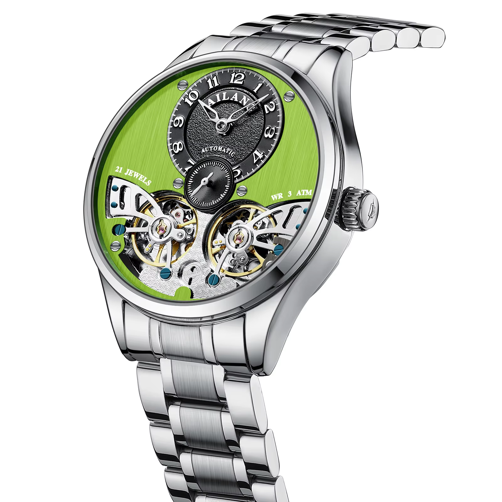 Montre à double tourbillon de luxe pour hommes de la marque AILANG
