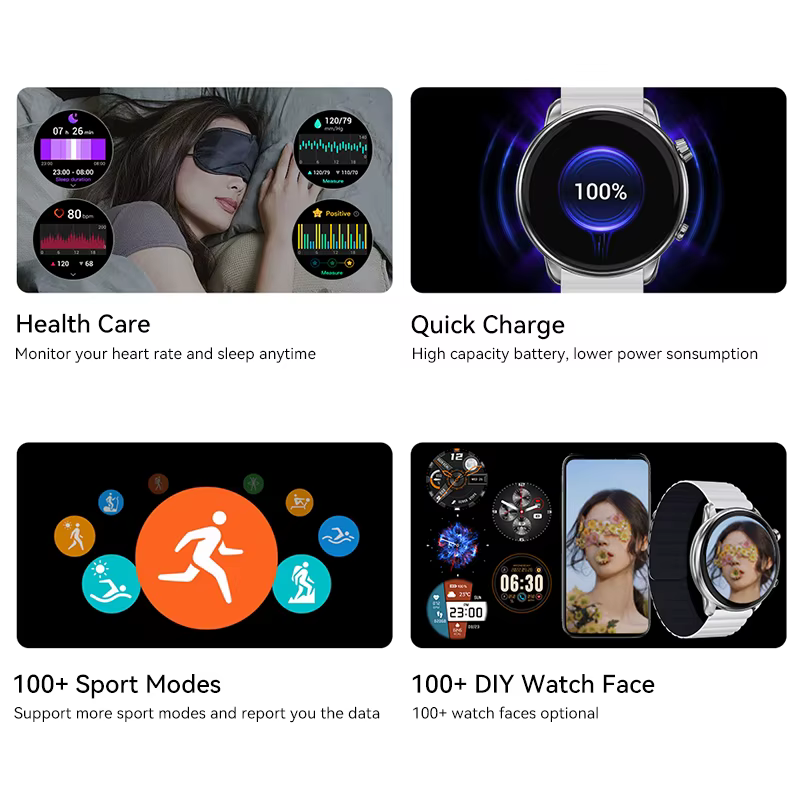 IMIKI TG2 Smartwatch 1.43 "AMOLED HD affichage étanche sport Bluetooth appel musique 3D Surround Fitness montre intelligente hommes femmes