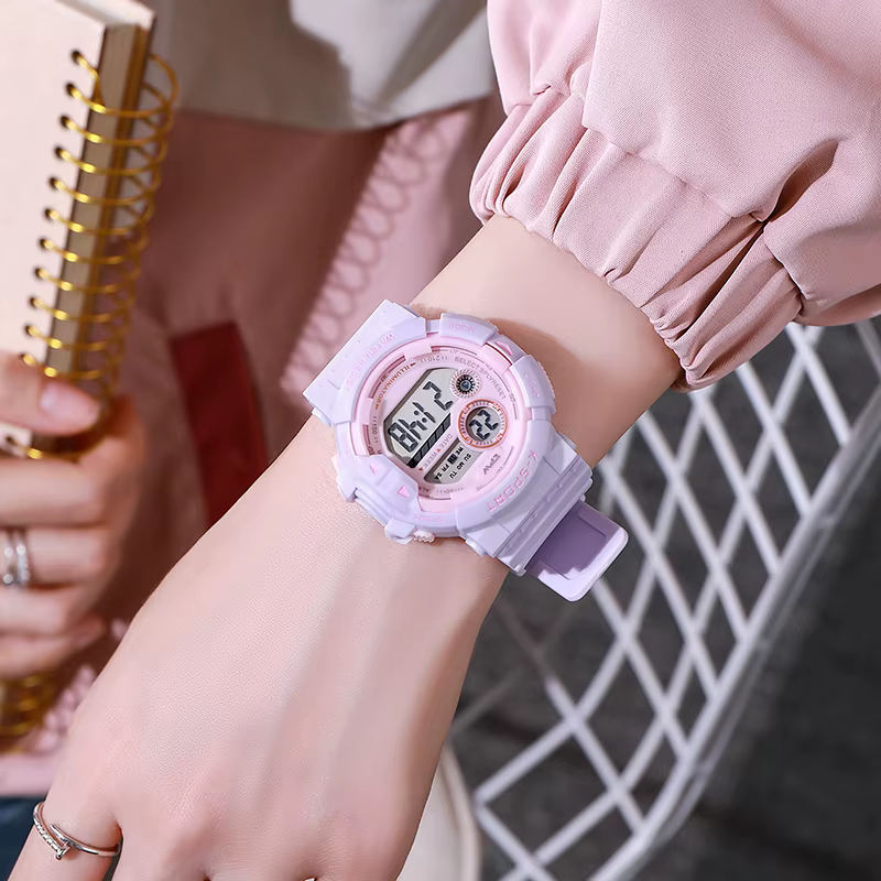 TPW montre numérique couleur bonbon pour adolescentes résistant à l'eau mode école étudiant montre-bracelet