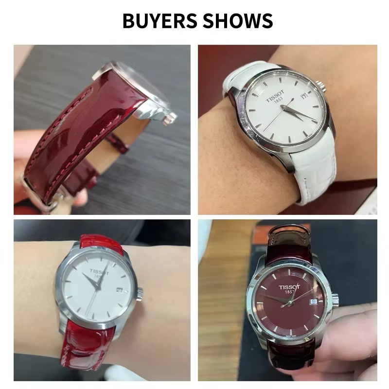 Bracelet de montre en cuir véritable pour femme