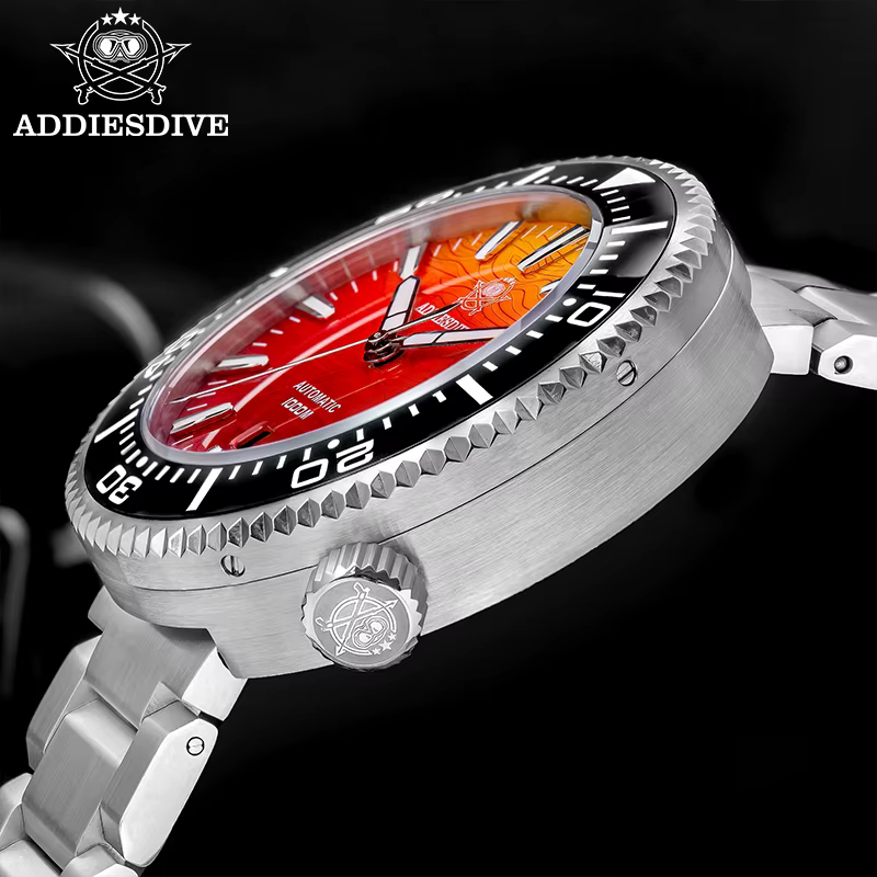 ADDIESDIVE montres automatiques pour hommes 1000M étanche saphir flamme nuages Texture luxe BGW9 lumineux nouvelle montre de plongée AD2526