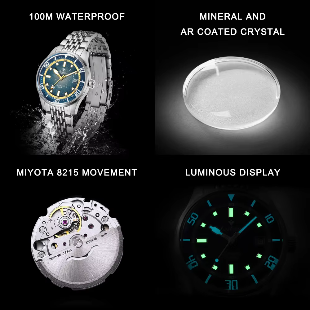 Cadisen 2026 Nouvelle Montre Mécanique pour Homme en Acier Inoxydable avec Mouvement 8215 Étanche 10 ATM Luminescente Marque de Luxe Haut de Gamme