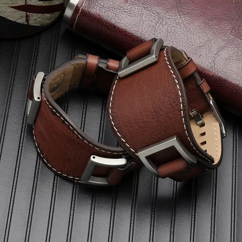 Bracelet de montre en cuir véritable pour Fossil JR1157