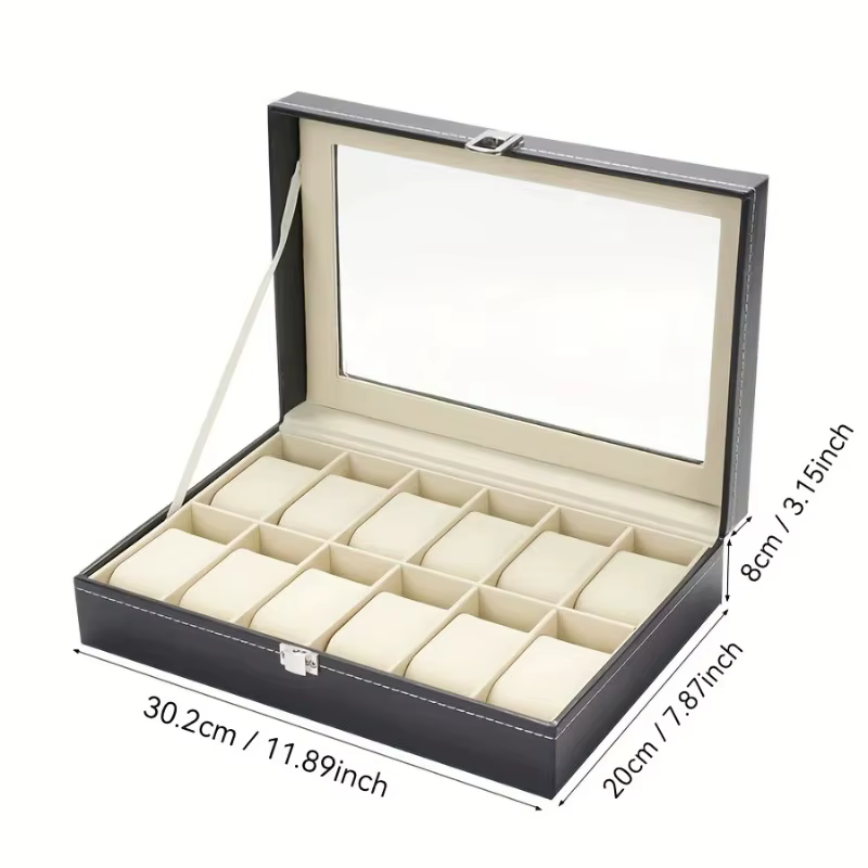 Nouvelle Boîte de Rangement de Luxe 2026 pour 12 Montres avec Serrure Sécurisée