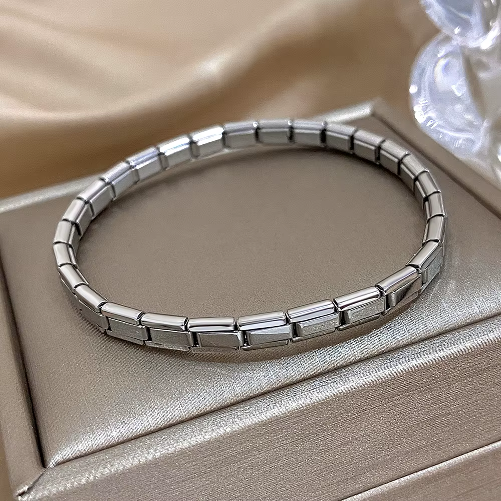 À la mode minimaliste nouveau Bracelet élastique en acier inoxydable liens italiens