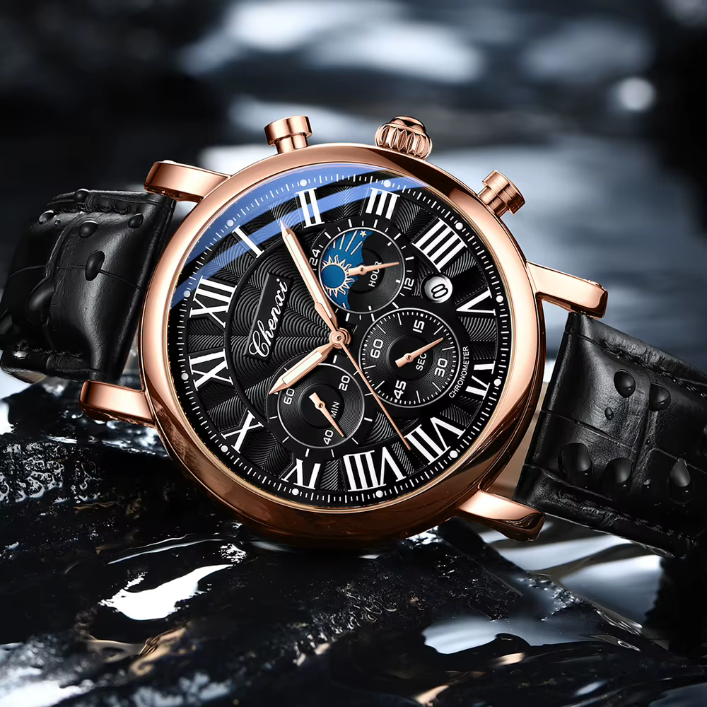 CHENXI mode affaires hommes montres haut de gamme montre à Quartz Date automatique chronographe