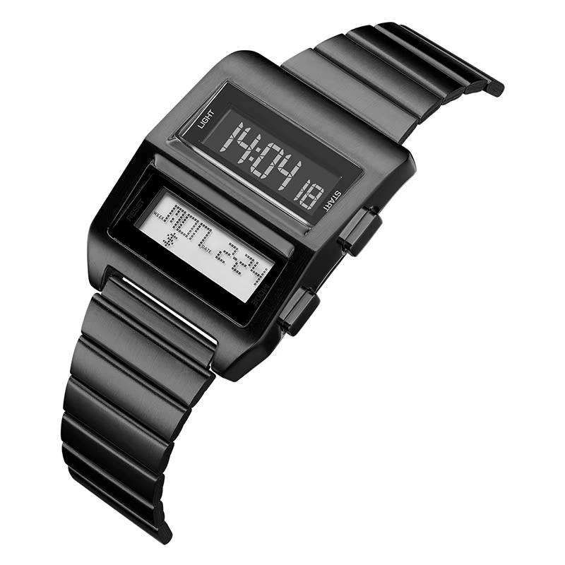 Homme chronographe compte à rebours montre numérique pour hommes mode Sport de plein air montre-bracelet