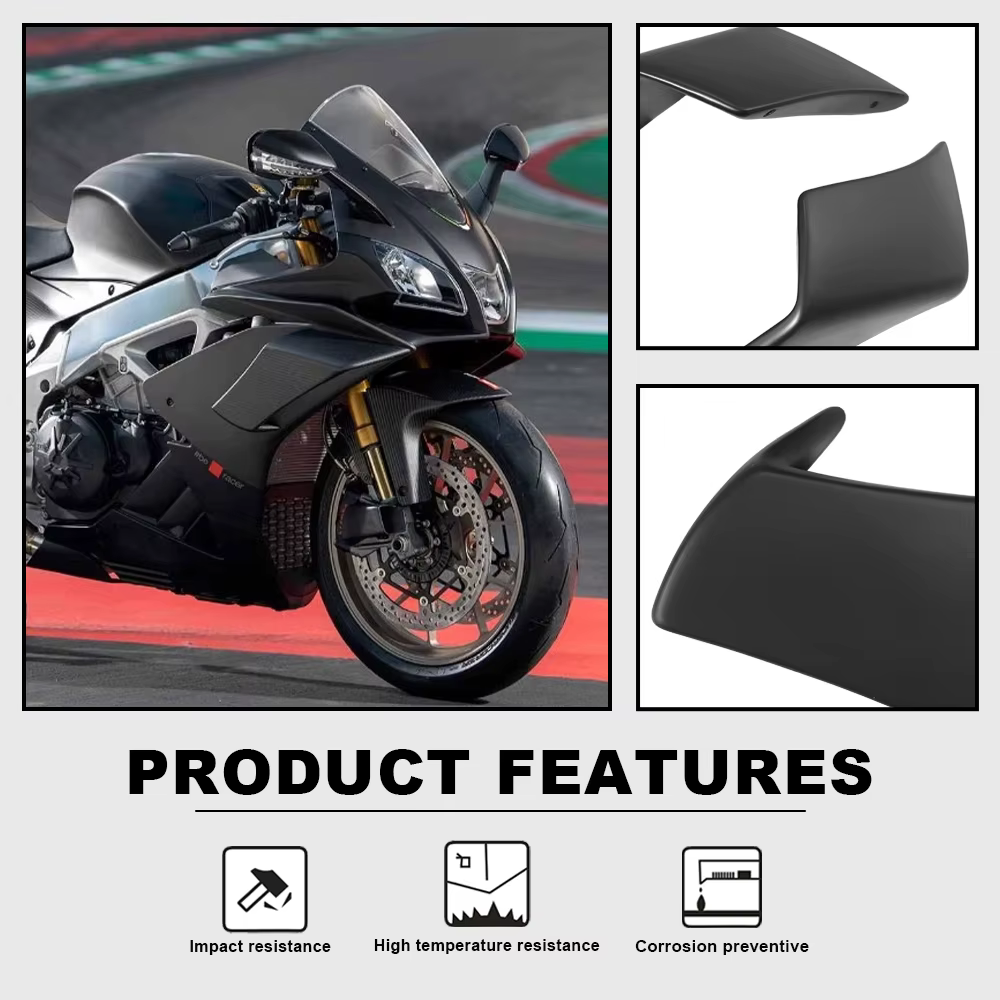 Aile fixe de moto pour Aprilia RSV4 2009-2018 2019-2021, accessoire, nouveau kit d'ailes avant aérodynamiques, déflecteurs d'air ABS