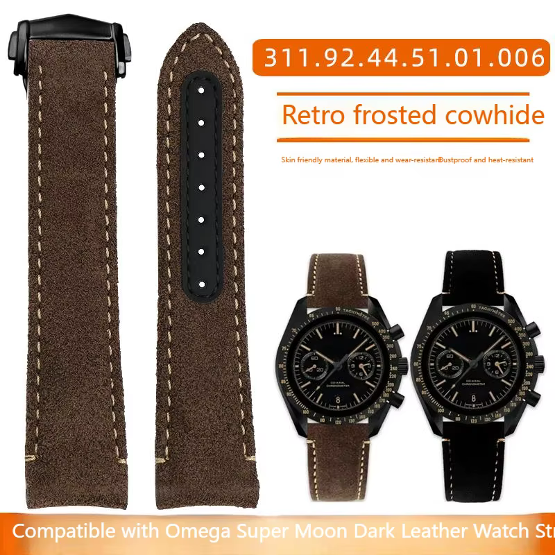 Pour Omega côté sombre de la lune Speedmaster 311.92.44 bracelet de montre à fermoir déployant