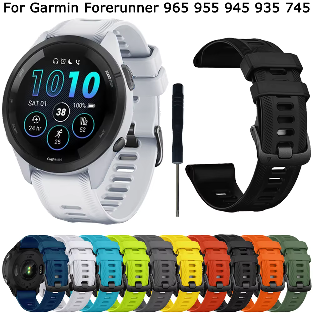 22mm Bracelet de montre officiel pour Garmin Forerunner 955 965 945 935 745 265 accessoires