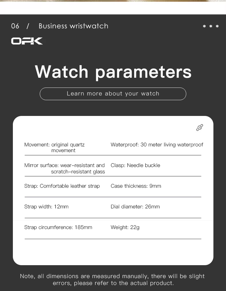 Montre à Quartz de marque de luxe OPK pour femmes montres pour dames de haute qualité