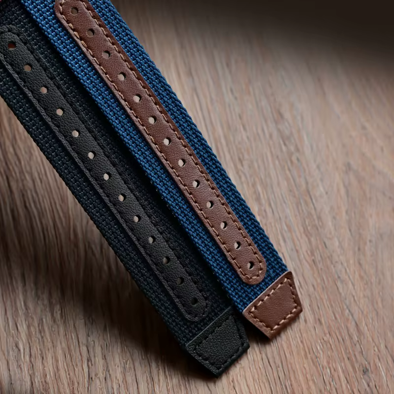 Bracelet de montre en cuir et nylon