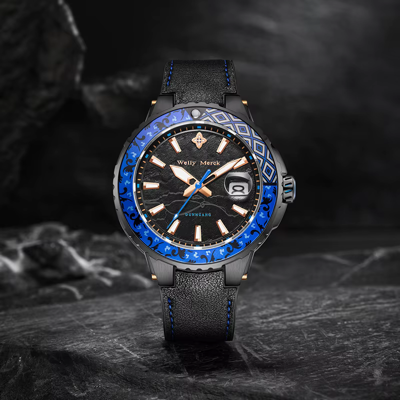 WM montre automatique mécanique marque originale montres édition limitée Collaboration série plongée Welly Merck montre-bracelet pour homme