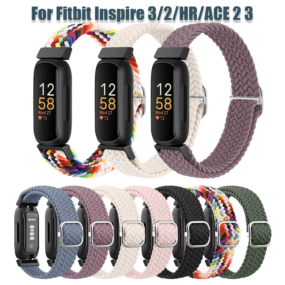 Bracelet en Nylon élastique tressé pour Fitbit inspire 2 3/inspire Hr