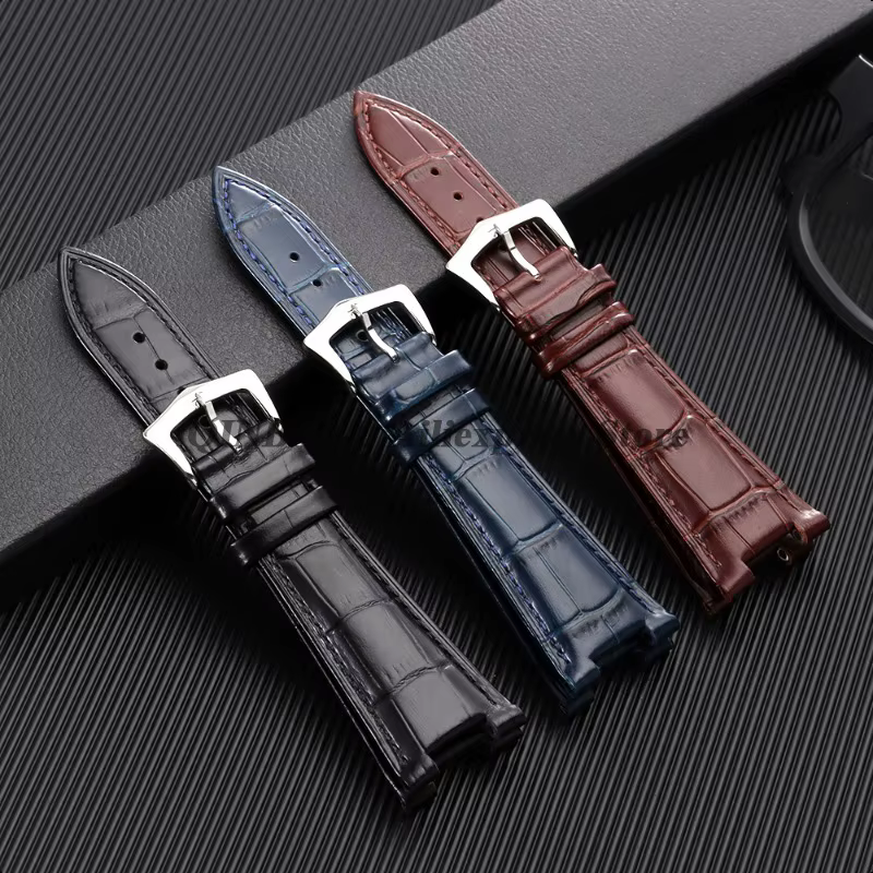 Bracelet de montre en cuir véritable pour hommes et femmes
