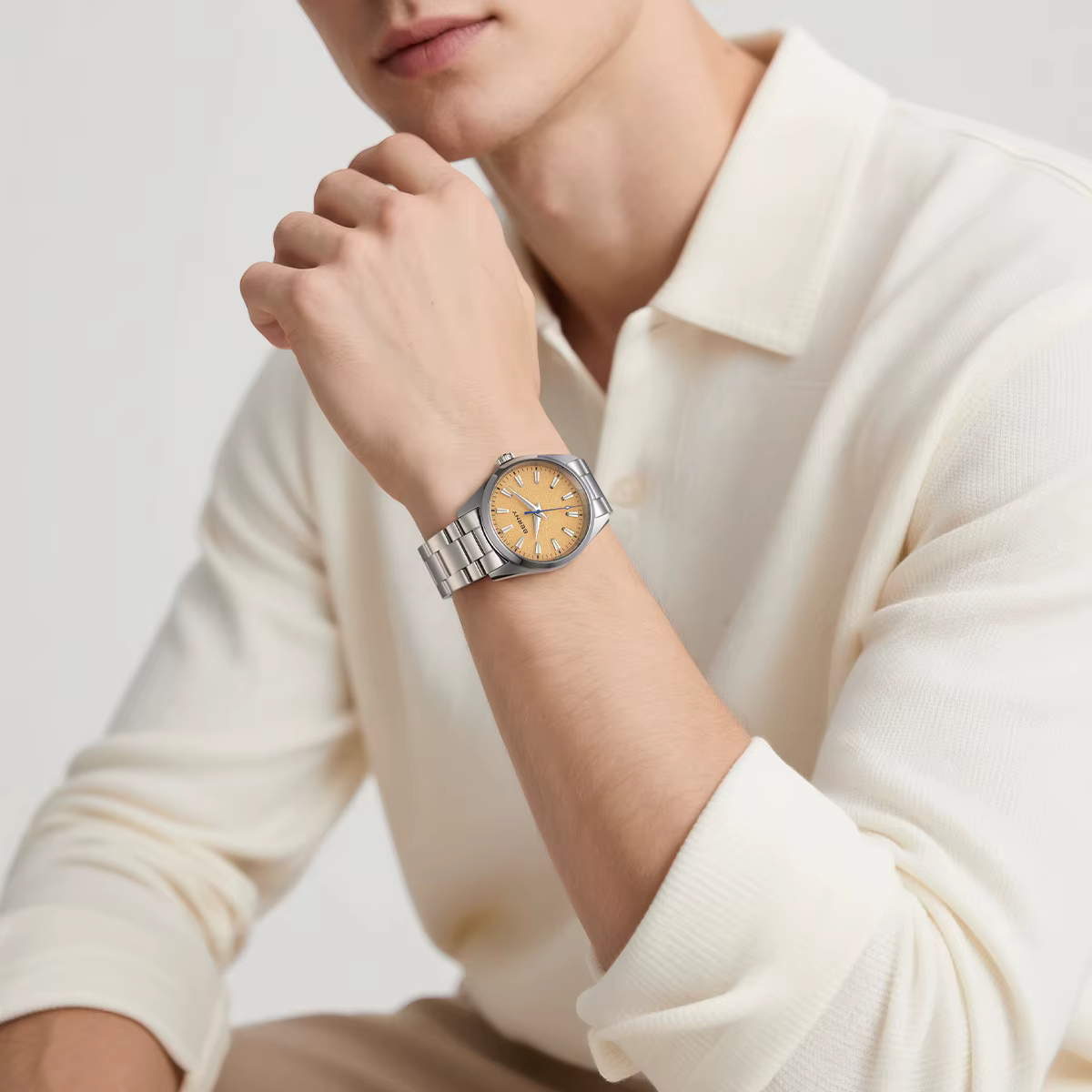 BERNY montres pour hommes lumineux AR saphir classique robe affaires Quartz montre