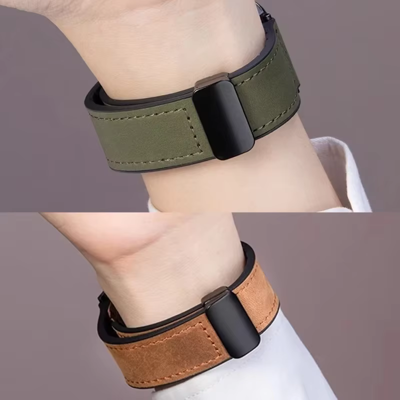 Bracelet en cuir et Silicone pour Samsung Galaxy Watch 4 5 6 7 40mm/44mm