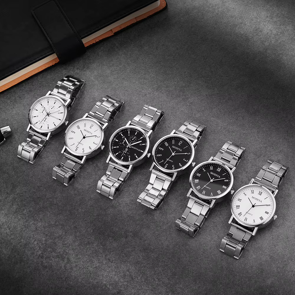 Montre à bande d'acier pour hommes