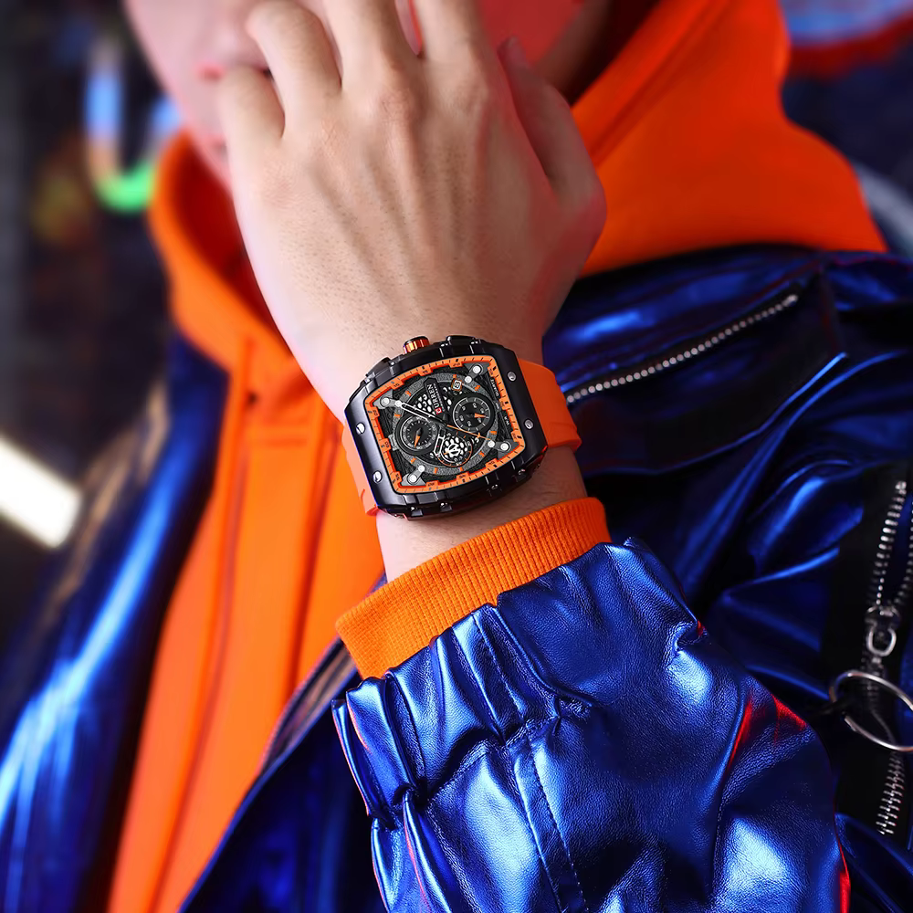 CURREN Top marque hommes montres de luxe carré Quartz montre-bracelet étanche lumineux chronographe montre