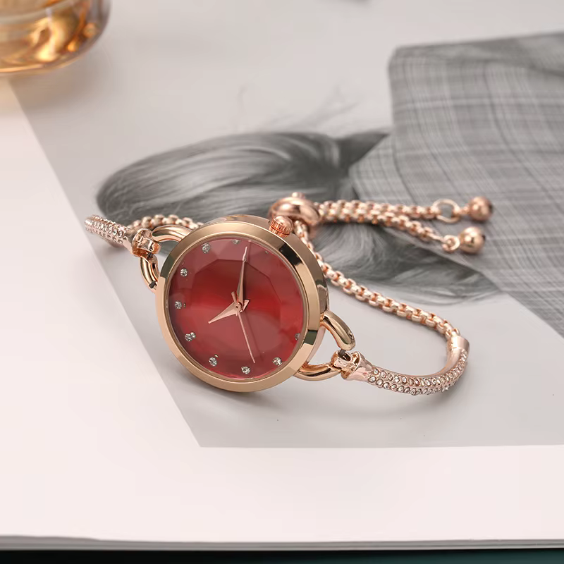 Montre à quartz avec bracelet en acier pour femme