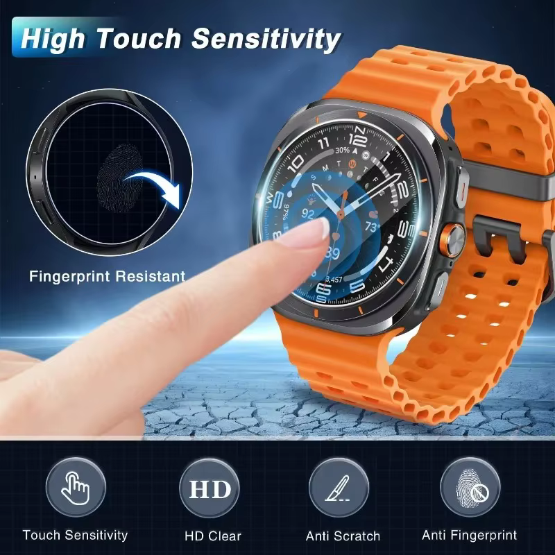 1/2/3/4 ensemble de Films en verre trempé pour Samsung Galaxy Watch Ultra 2025 47mm protecteurs d'écran anti-rayures avec Kit facile à installer