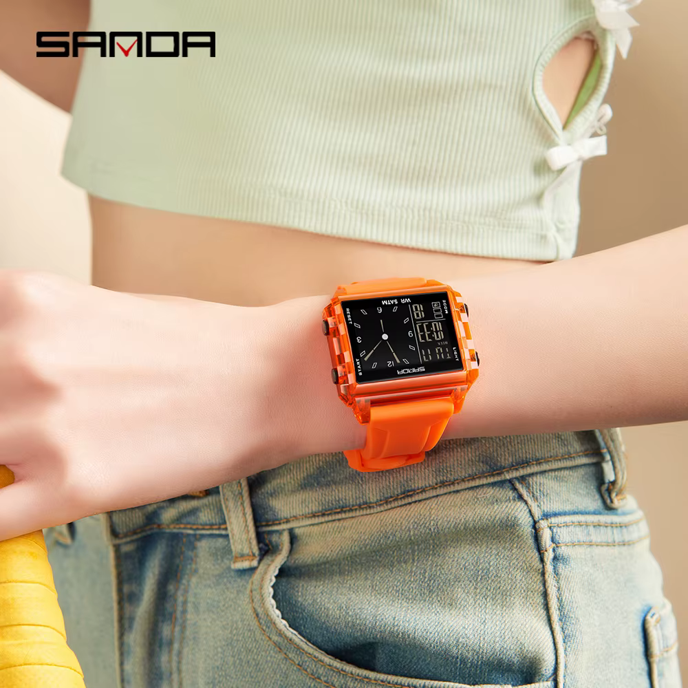 Mode SADNA nouveau 6273 montre électronique pour femme multifonctionnel sport LED étanche synchronisation étudiant