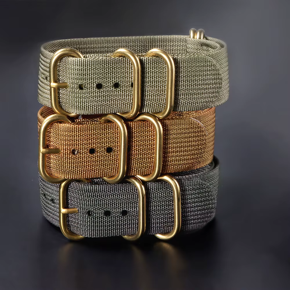 Bracelet de montre en nylon durable avec boucle dorée 18mm 20mm 22mm 24mm pour Omega pour Seiko