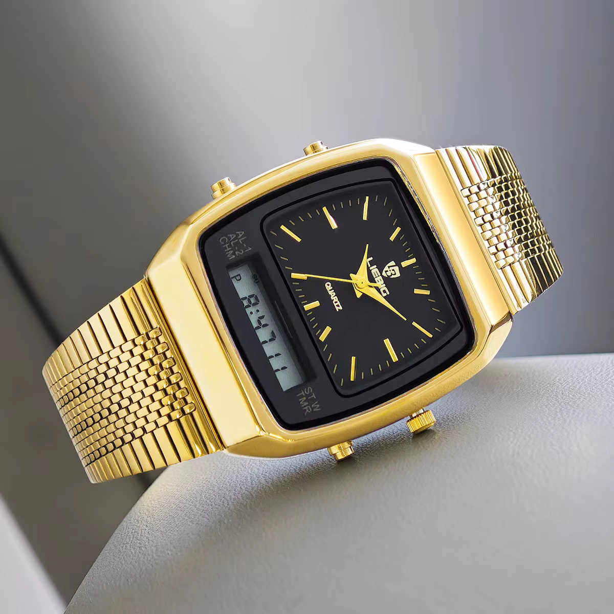 Montres à quartz LIEBIG de luxe à double affichage pour hommes et femmes
