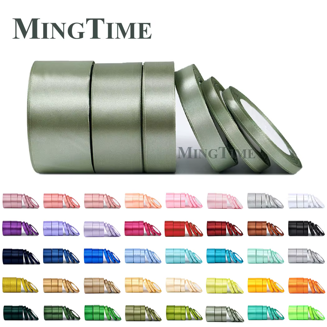 Ruban en Satin 22 mètres 6mm 10mm 15mm 25mm 38mm 50mm, parfait pour ceinture, nœud cadeau, bricolage artisanal, fourniture de décoration pour fête de mariage