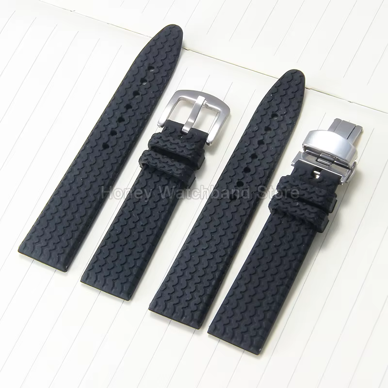 Accessoire de montre en Silicone noir 23mm, résistant aux produits chimiques, Interface droite à séchage rapide, pour Chopard Mille Miglia 168997 168511