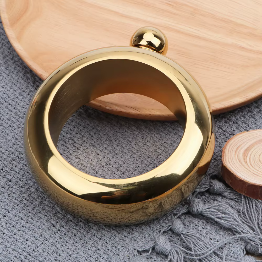 Bracelet de bouteille de vin rond élégant, d'extraction de hanche chic, accessoires de verres, 3.5 oz pour whisky, certifiée, d'extraction de hanche