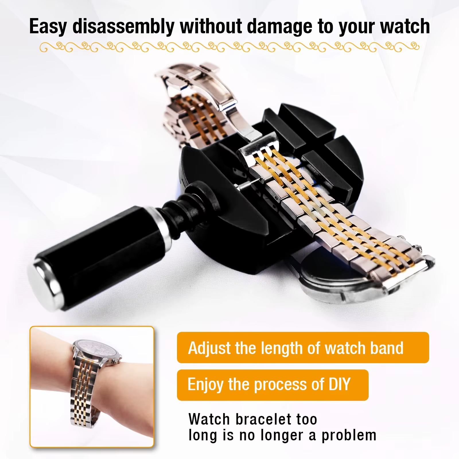 Kit d'outils de retrait de maillons de montre 11 pièces