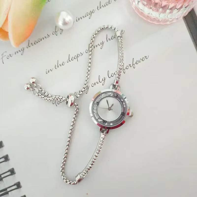 Montre de luxe pour femmes, bracelet fin en or, pour dames, horloge
