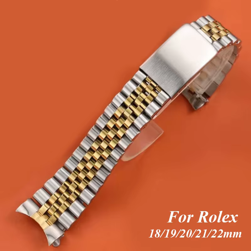 Bracelet de montre à extrémité incurvée pour Bracelet jubilé pour Rolex DATEJUST, accessoires de luxe en acier inoxydable, 18mm 19mm 20mm 21mm 22mm