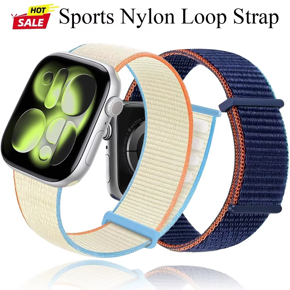 Bracelet en nylon sport pour Apple Watch Ultra 3 2 1 49mm 11 10 42mm 46mm 9 8 7 45mm 41mm