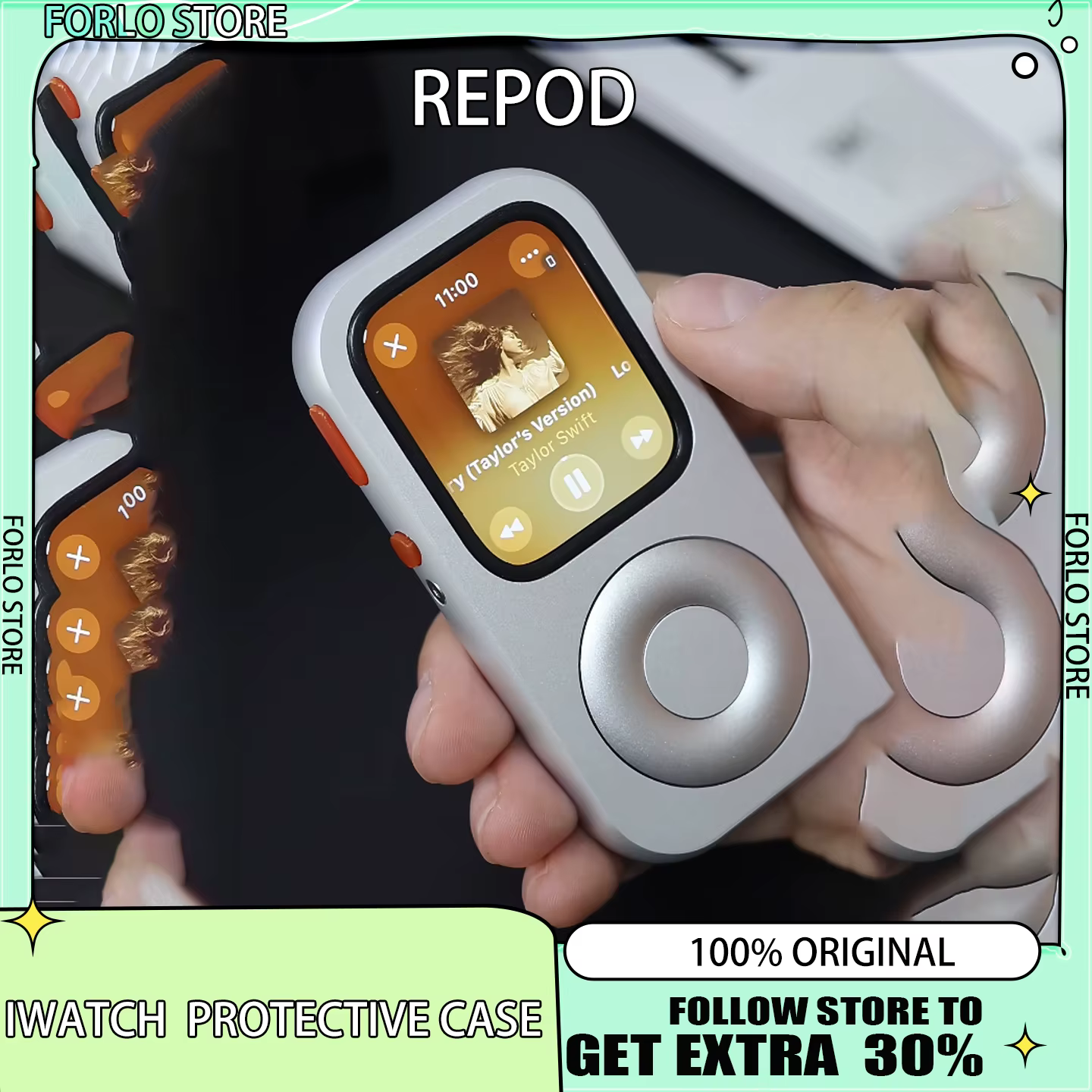 Étui de protection en alliage d'aluminium CNC de style rétro RePod pour Apple Watch Series 6 7 8 9 10