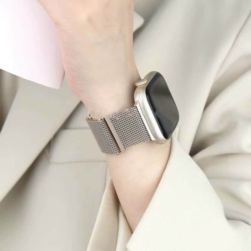 Starlight Milan bracelet en métal + étui pour Apple Watch 46mm 42mm 38 40 41 44 49 45mm PC verre iWatch série 11 10 9 8 7 6 5 4 Ultra3/2
