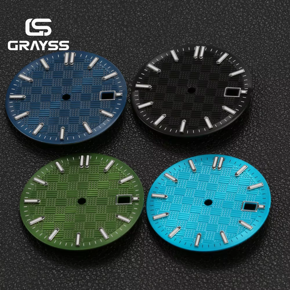 Cadran de montre stérile 31 mm bleu glace/vert/noir