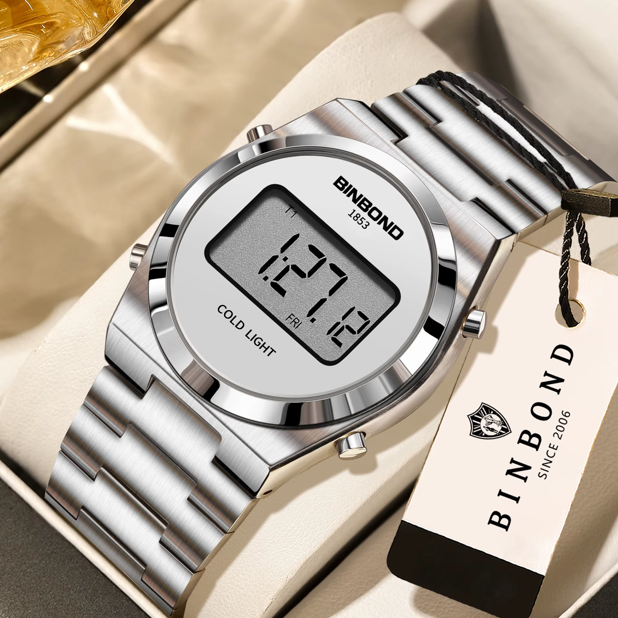 Montre électronique chronographe durable BINBOND pour homme