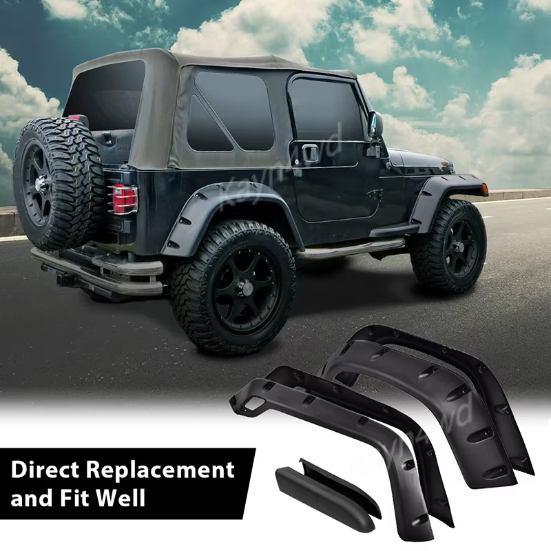 Flares de garde-boue tout-terrain 4x4, pour Jeep Wrangler TJ 1997 – 2006, Kits d'extensions d'arc de roue, accessoires extérieurs