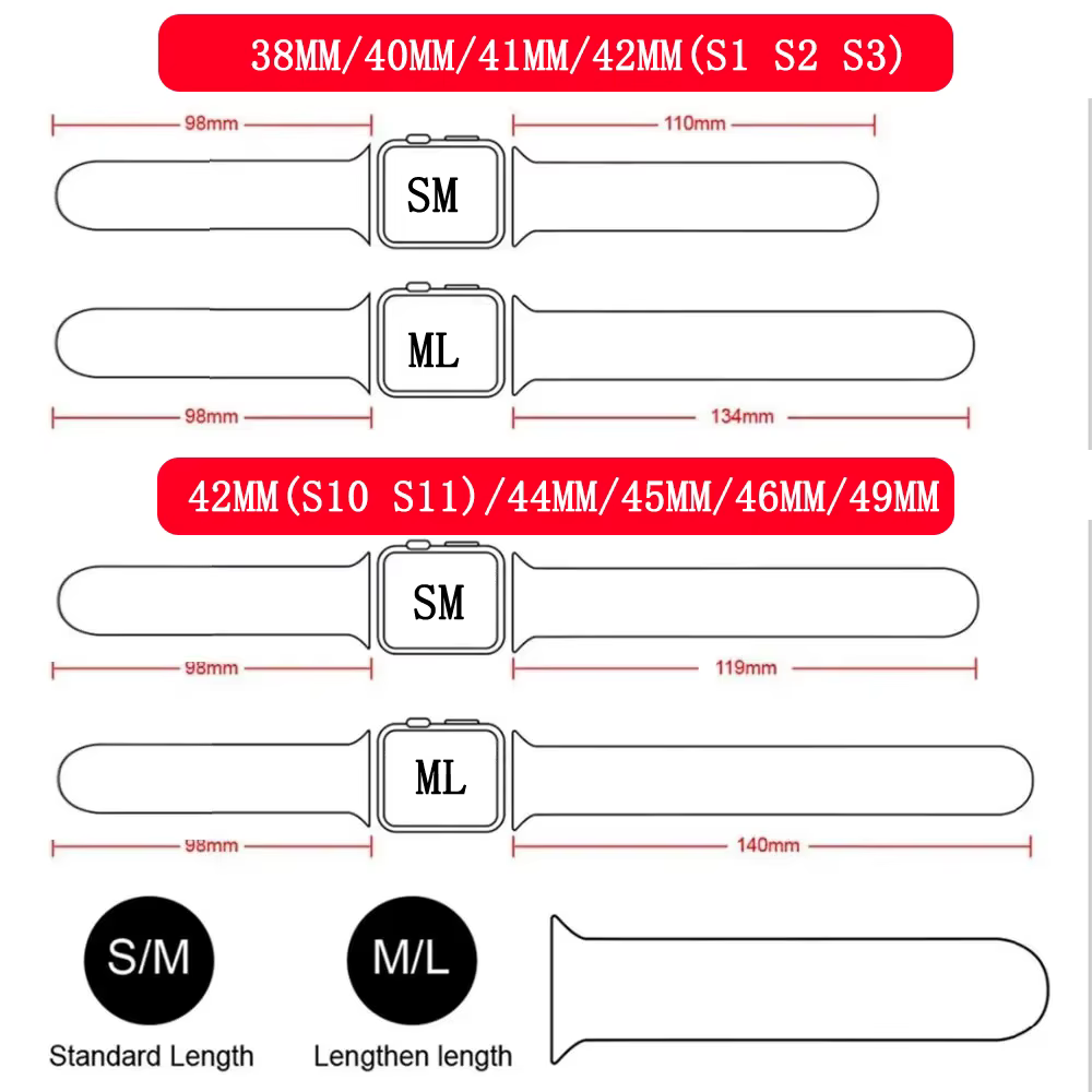 Bracelet en Silicone pour Bracelets de montre Apple 46mm 44mm 45mm 49mm 41mm 40mm 42mm
