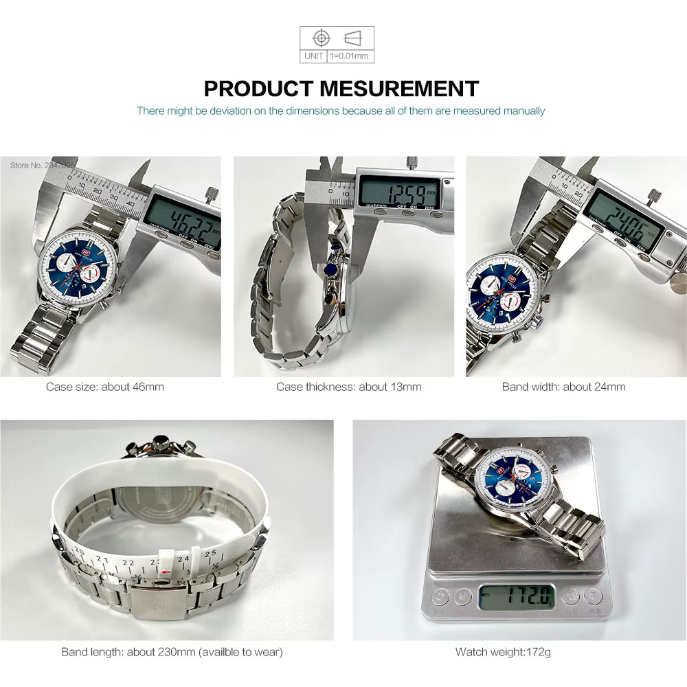 MINI FOCUS-Montre-bracelet chronographe à quartz pour homme