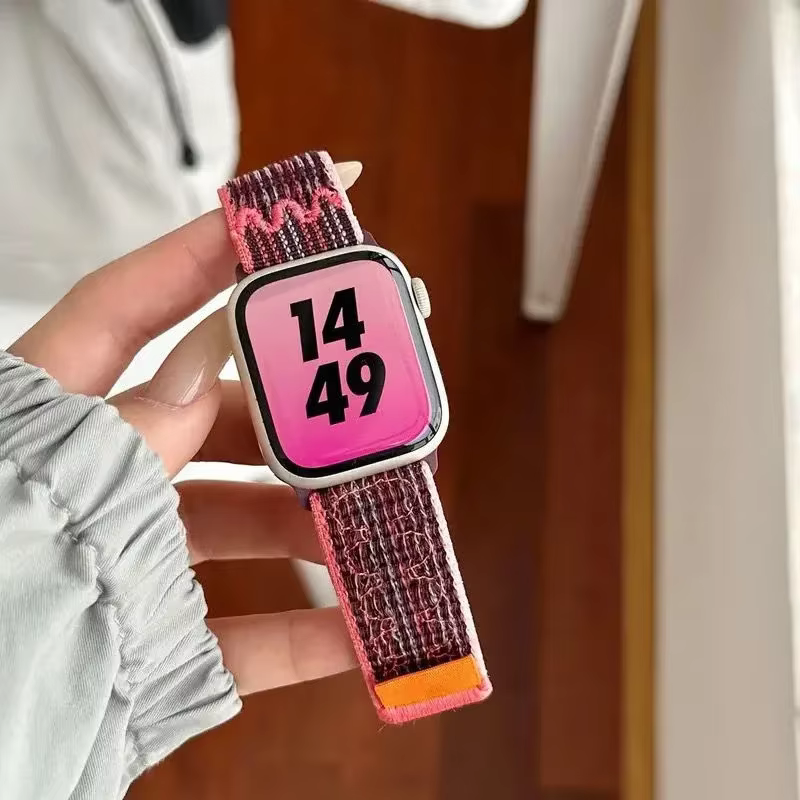 Bracelet à rayures pour bracelets de montre Apple série 49mm 11-10-9-8-7-6-5-4-SE-Ultra 2-3 42mm 46mm 45mm 40 44mm 41mm iWatch Sport Nyon Loop