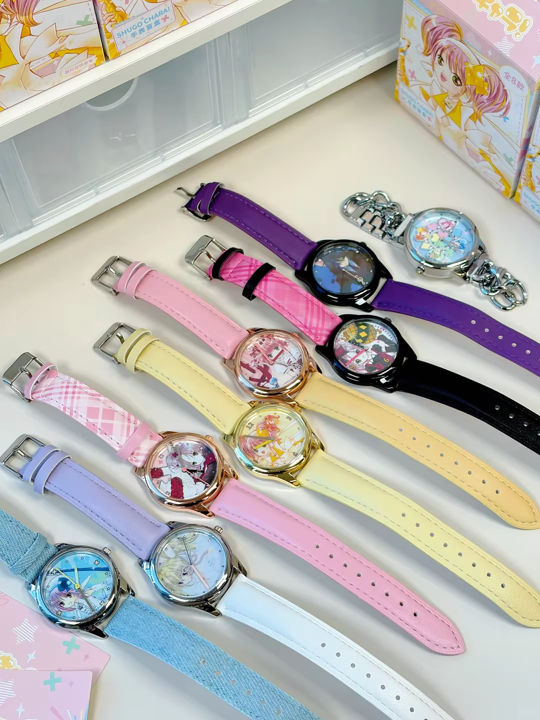 En stock – Boîte mystère authentique Shugo Chara : Montres de collection Tsukiyomi Utau, Hinamori Amu, Tsukiyomi Ikuto, Dia Ran, Meiqi Suu